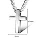 Sobly Jewelry Women's 316L Stainless Steel Small Simple Glossy Cross Pendant Necklace with 16 Inches Chain (Silver)