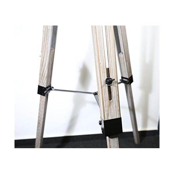 Lüllmann Stativ Stehleuchte Studiolampe Stehlampe Spot Schwarz/Gold Lampe Höhe:95-143cm 605455 Retrolampe Tripod – Bild 7