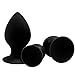 Silicone Anal Sex Toy,Unisex Anal Trainer Kit Butt Plug Set (Three-piece Suit) (Black)