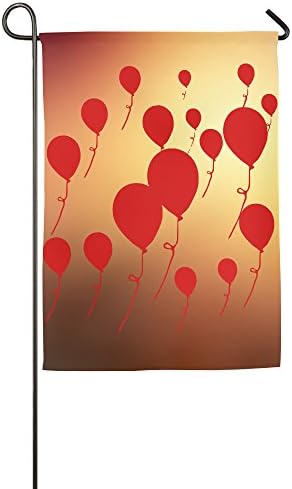 Many Red Baloons Colorful Season Outdoor Garden Flags Semi Transparent Polyester Fiber 12 X 18 Emblemize