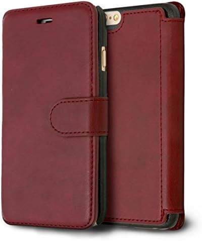 iPhone 6S Case, iPhone 6 Case Wallet, Armorex - Card Slot, Flip, Slim Fit. (Burgundy Red)