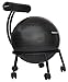 Isokinetics Inc. Brand Adjustable Fitness Ball Chair - Solid Black Metal Frame Finish - Exclusive: 60mm (2.5