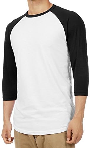 UR SPROT TECH Men's Crew Neck Cotton 3/4 Sleeve Athletic Raglan Baseball Jersey Tshir (MEDIUM)