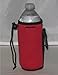 Water Bottle Koozie with Drawstring & Clip, Red