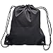 Topspeeder 6 Pack Drawstring Backpack Bags, 420D Polyester Fabric Folding Shoulder Tote Sack Cinch Bag for Picnic Gym Sport Beach Travel Storage Black