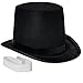 NJ Novelty - Top Hat Black Felt Costume Accessory Party Dress Up Hats Tall