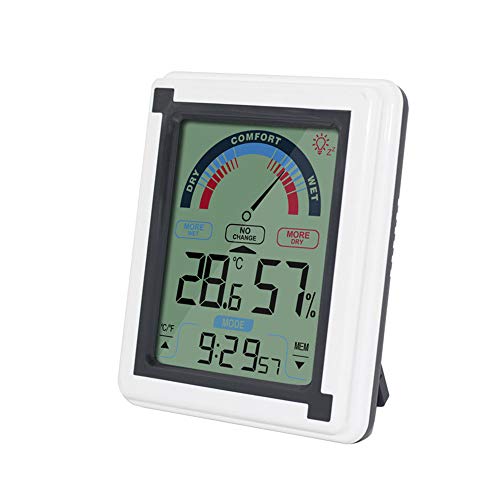 Indoor Thermometer Monitor Intelligent Wireless Precise Detection Indoor Hygrometer Thermometer Touch Screen Monitor for Kitchen Home Restaurants (gray) - Thumbnail 7