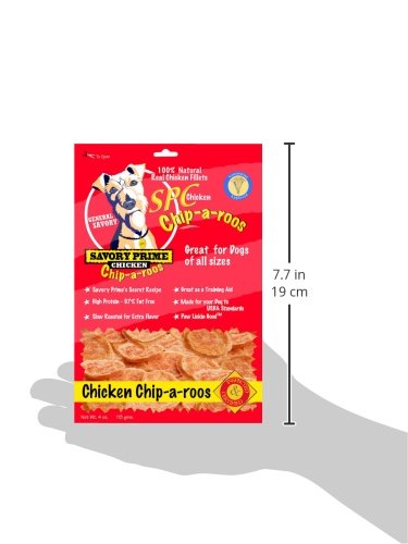 SAVORY PRIME CHICKEN CHIP-A-ROOS JERKY TREAT, 4-OUNCE