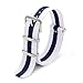 CIVO Watch Bands Premium Ballistic Nylon Watch Strap Stainless Steel Buckle (Ivory/Navy, 22mm)