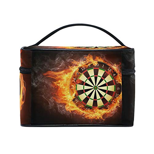 LORVIES Darts Board Cosmetic Bag Canvas Travel Toiletry Bag Top Handle Single Layer Makeup Bag Organizer Multi-function Cosmetic Case for Women