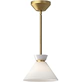 Alora Mood PD470108BGGO Halston Pendant, Brushed Gold/Glossy Opal Glass