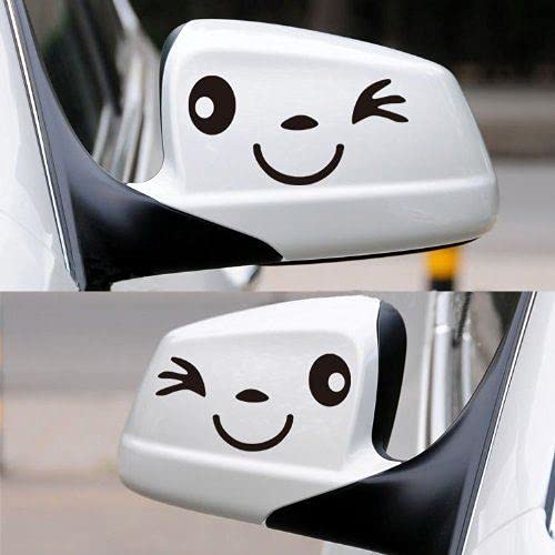 Smiley Face Car Decal Stickers Car Wing Door Mirror Vinyl