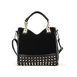 The Seventh PU Leather Rivet Bag, Punk Top-Handle
