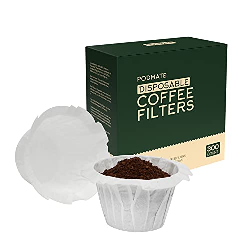 Podmate Disposable 300 Coffee Paper Filters for Single Cup Small K cup