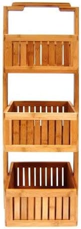 Organize It All Basket Bamboo Bathroom Storage, Brown