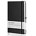 UERMEI Thick Classic Notebook with Pen Loop, A5 Wide Ruled Paper, Premium Leather Writing Journal, 8.4 x 5.7 in, Black