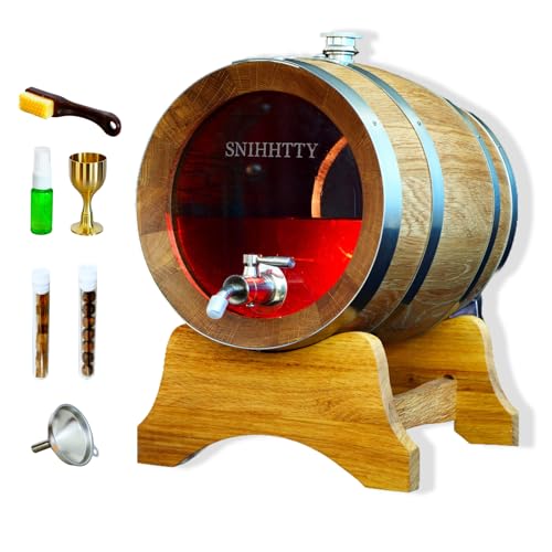 1.5 Liter Visualized Oak Aging Barrel with Stand, Bung & Spigot, Wooden
