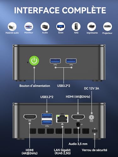 GMKtec G3 Pro Mini PC with Intel Core i3-10110U (Better Than 4300U/N150/N95), 16GB DDR4 RAM (Dual Channel), 256GB PCIe SSD, Micro Computer 2*HDMI 4K/USB 3.2/WiFi 6/BT 5.2/2.5GbE LAN