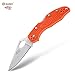 Ganzo Firebird Thumb Hole Opening, Anti-Slip Handle Scales Steel Liner Lock Folding Tactical Survival Knife Blade with Clip, Pouch, Bright Orange