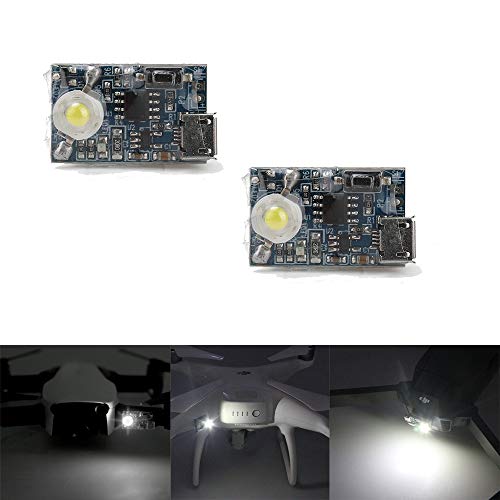 RCGEEK Strobe Light LED Flash Light Night Cruise Kit Compatible DJI Mavic Pro 2 Mavic 2 Zoom Mavic Pro Mavic Air Spark Phantom 4 Phantom 3 Inspire 1 RC Aircraft YuneecTyphoon H Q500, 2 PCS