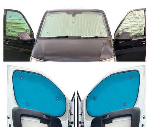 Fensterrollo-Set Kombatibel Mit Citroen Berlingo (1996-2007)(Komplettset + Heckklappe + Dachfenster) Rückenfarbe in Aqua, Reversibel und Thermisch