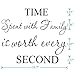 VANGOLD Wall Decor Sticker DIY Art Character Wall Decal Sticker Clock for Living Room House Bedroom Kichen TIME Spent with Family is Worth Every Second