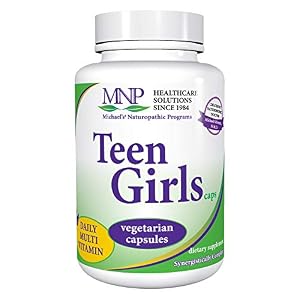 Image of Michael's Naturopathic Programs Teen Girls - 60 Vegetarian Capsules - Daily Multivitamin Supplement with B Complex Vitamins & Female Herbal Blend - Kosher - 30 Servings