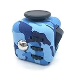 Starsprairie Upgrade Fidget Cube 2th Cool Office Desktop Stress Relief/Anxiety Attention Toy Decompresion Dice for Adults, Children, Autism, ADHD and Fidgeters, Blue Camo