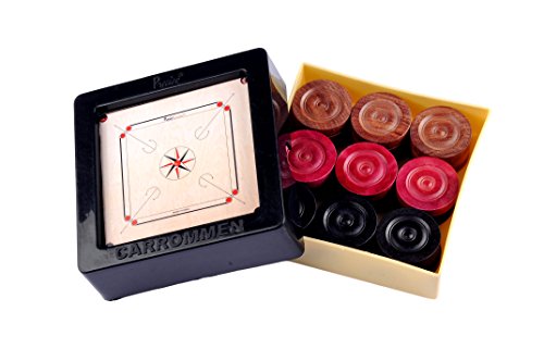 Precise YSG Carrom Coins Solid Wood Carromen Tournament Grade Board Approved & Recognized in International Tournament of Carrom Federation of India, International Carrom Federation (Elegant C04)