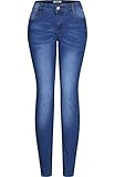 2LUV Women's Stretchy 5 Pocket Solid Skinny Jeans Medium Blue Wash 5