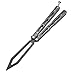 LOVIZA Practice Butterfly Knife, Balisong Trainer Stainless Steel Butterfly Knife Training Practice Comb Unsharpened Blade (Gray)