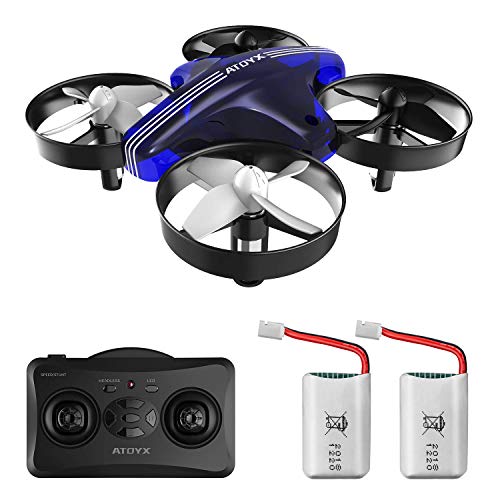 Mini Drone RC Nano Quadcopter Best Drone for Kids and Beginners, AT66 RC Helicopter Plane with Altitude Hold Headless Mode One Key Return Function 3D Flips Remote Control Drone Toys with Extra Batteries (Blue)