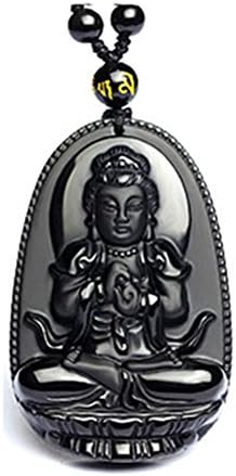 Natural Genuine Obsidian Buddha Pendant Necklace Bodhisattva Amulet Talisman Kinwilliam 4