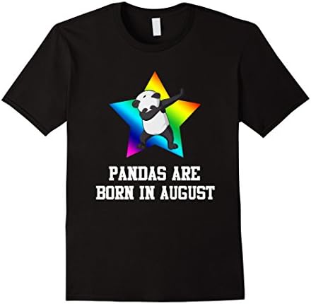 Mens Pandas Are Born In August T-Shirt Medium Black