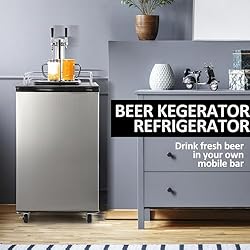 Beer Kegerator, Dual Tap Draft Beer Dispenser, Full