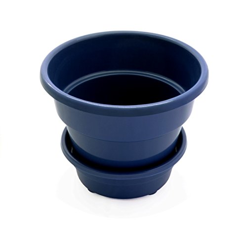 Self Watering + Self Aerating High Drainage Deep Reservoir Round Planter Pot, Maintains Healthy Roots and Moisture, for Indoor & Outdoor & Window Gardens (6 Inch / 1.5 Quart, Blue) - Thumbnail 4