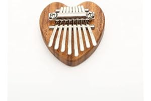 SLDHR Mini 8 keys Kalimba thumb piano, portable marimba music thumb piano pendant with lanyard, a unique gift for children, adults and beginners (Heart-shape) (B11-2)