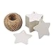 White Star Gift Tags,Blank Gift Tags with String,100 Pcs Kraft Paper Vintage Hang Tags With 100 Feet Natural Jute Twine