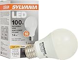 SYLVANIA, 100W Equivalent, LED Light Bulb, A19 Lamp, 1 Pack, Soft White, Energy Saving & Long Life, Medium Base, Efficient 14W, 2700K