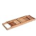 BAMBUROBA Bamboo Bathtub Caddy Tray Expandable for Luxury Bath,Bath Accessories & Table with Wine Glass Holder,Book Stand Bathroom Organizer with Extending Sides for Men/Women