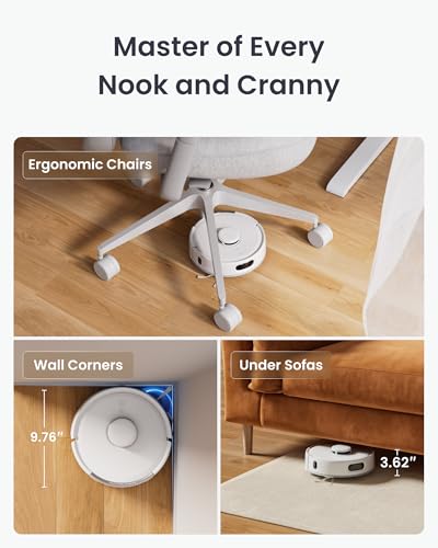 SwitchBot K11+ Robot Vacuum & Mop with Matter, 6000Pa Suction, 90-Day Hands-Free Self-Emptying, LDS Navigation, 3.6″ Ultra-Slim, Anti-Tangle for Pet Hair, Works with Alexa, Google Home, Apple Home