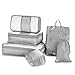Packing Cubes For Travel 6 Pcs,Luggage Packing Organizers Set With Waterproof Shoe Bag(Grey)