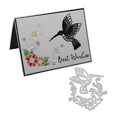 AkoMatial Cutting Dies,Bird Flower Design Embossing Cutting Dies Tool Stencil Template Mold Card Making Scrapbook Album Paper Card Craft,Metal