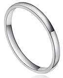 SOMEN TUNGSTEN 2MM Plain Dome Tungsten Metal Ring Wedding Band Ring Size 4-12