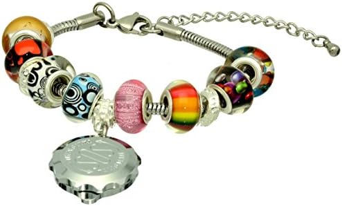 SOS Talisman Pandora Style Bracelet (Mayra) with Chrome Plated Capsule - Blue