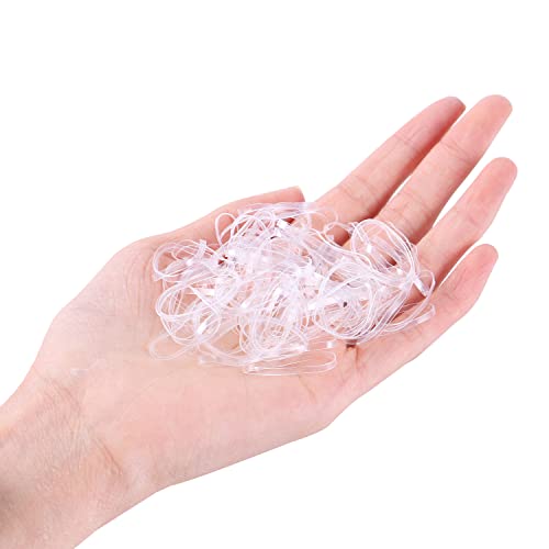 Clear Hair Elastic Bands and Rubber Band Cutter, 1000pcs Disposable Non-slip Rubber Hair Bands, Pain Free Ponytail Remover Cutter Tool, MAZBFF Ponytail Holders Hair Styling Accessories Tools Soft Hair Elastics Ties Bands