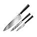Ginsu Gourmet Chikara Series Forged 3-Piece Japanese Steel Utility, Paring, and Chef's Knife Set – Cutlery Set with 420J Stainless Steel Kitchen Knives, 07217DS