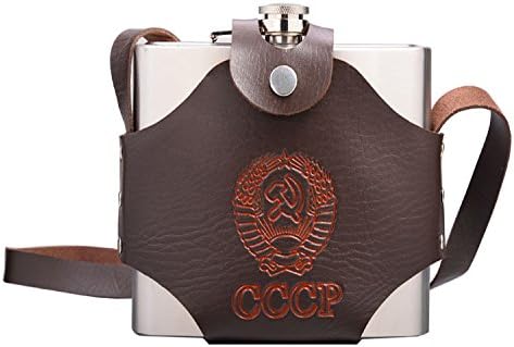 Large Capacity 64 oz Leather Thickening 304 Stainless Steel Proof Kettle Pot Hip Flask Whiskey Wine Bottle Gifts,38oz