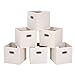 MaidMAX Storage Bins 12x12x12, for Home Organization and Storage, Toy Storage Cube, Closet Organizers and Storage, with Dual Plastic Handles, Beige, Set of 6