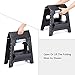 Acko 2-in-1 Dual Purpose Folding Step Stool Two Step Ladder Durable Plastic Folding Stool with Pedal Easy Storage 15 Inches Height 300 lbs Capability Black